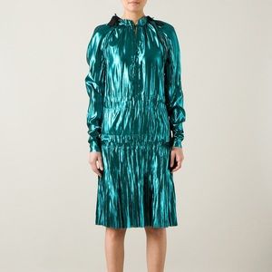 Lanvin Runway Spring/Sum 2014 Metallic Teal Dress